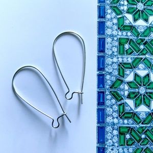 Simple Minimalist Women’s Sterling Silver Earrings Set Lightweight 1.5 x 0.5 in